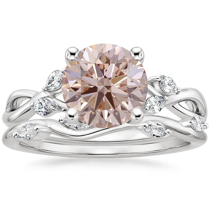 18K White Gold Willow Diamond Ring 1 8 ct. tw. with Winding