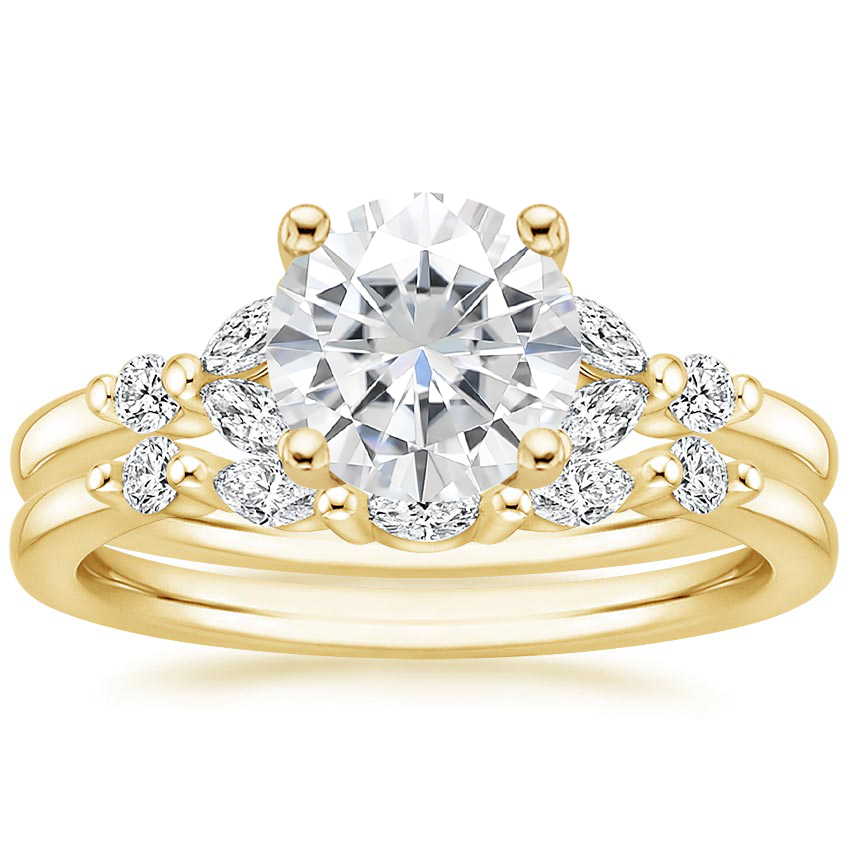 18KY Moissanite Verbena Diamond Bridal Set (1/4 ct. tw.), top view