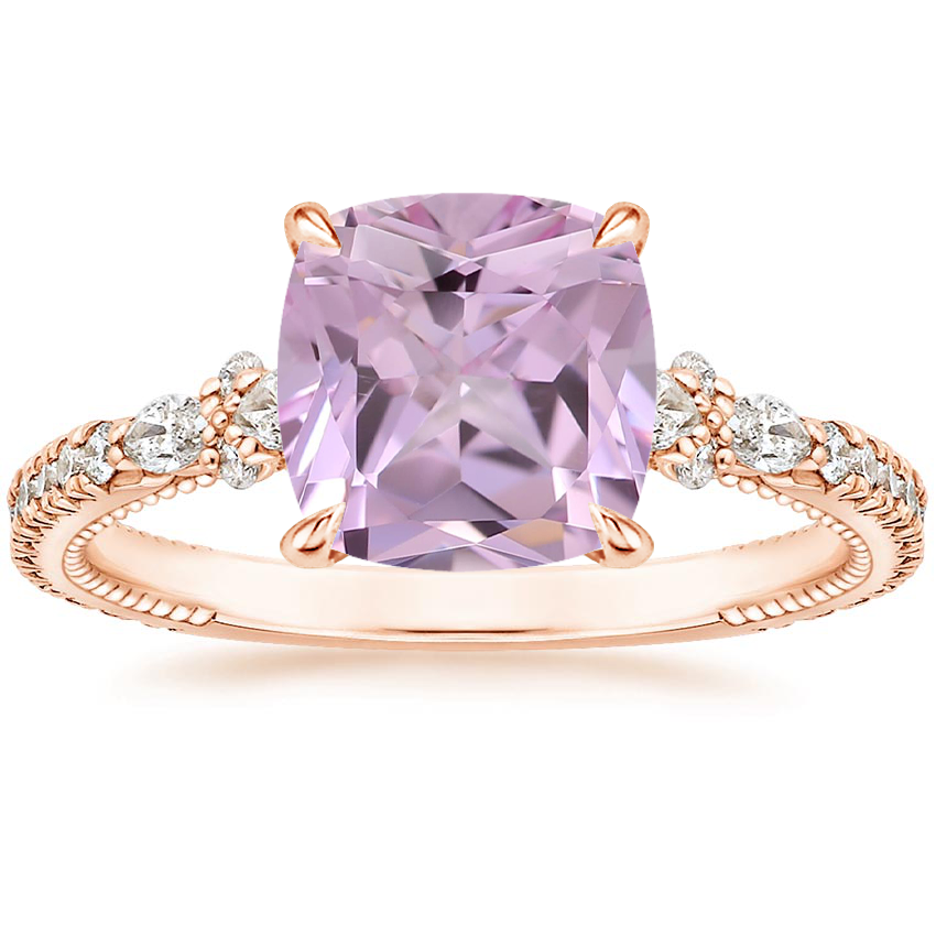 14K Rose Gold Primrose Diamond Ring, large top view