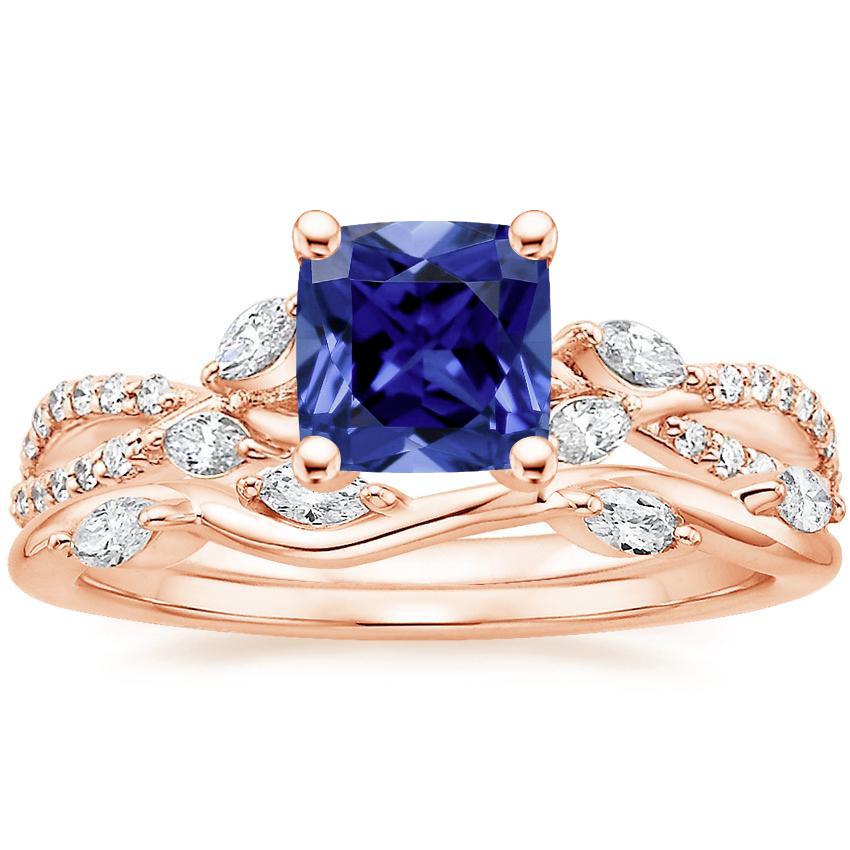 14K Rose Gold Luxe Willow Diamond Ring (1/4 ct. tw.) with Winding Willow Diamond Ring (1/8 ct. tw.)