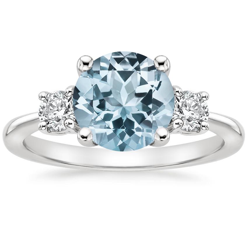 Aquamarine Serena Diamond Ring 1 3 Ct Tw In 18k White Gold