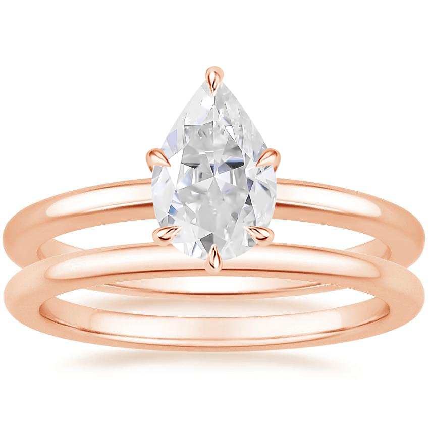 14KR Moissanite Esme Bridal Set, top view