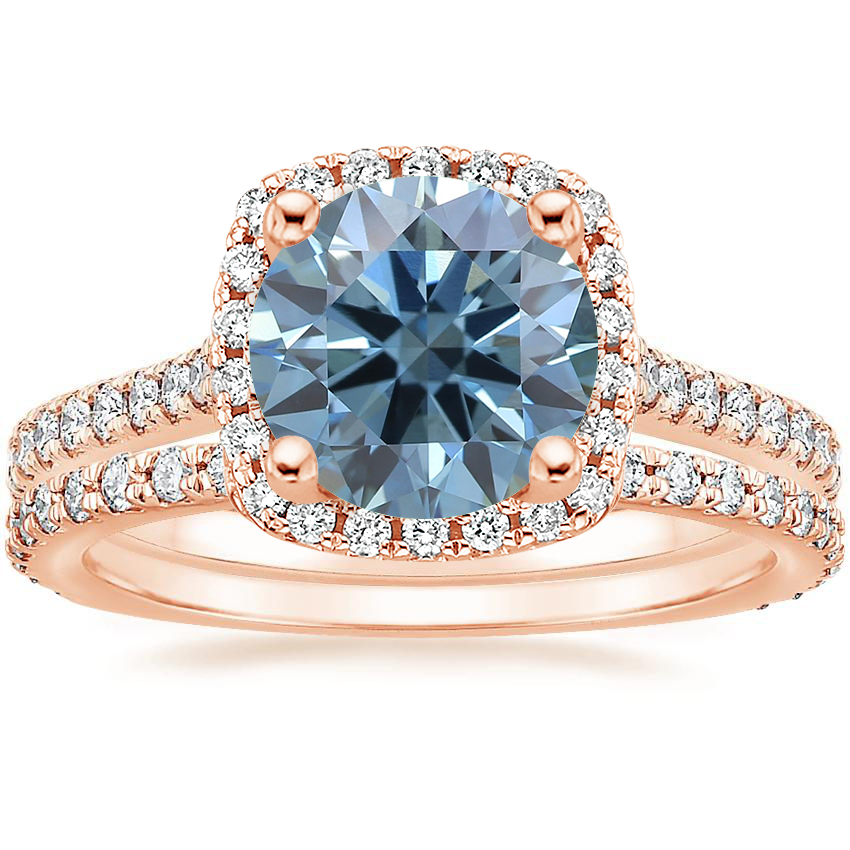 14K Rose Gold Luxe Odessa Diamond Ring (1/3 ct. tw.) with Luxe Sonora Diamond Ring (1/4 ct. tw.)
