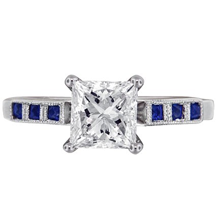 Custom Diamond and Sapphire Starla Ring