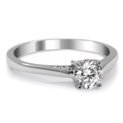 Custom Trinity Solitaire Ring with Filigree