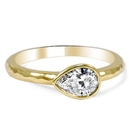 Resultado de imagen para east west engagement rings yellow gold
