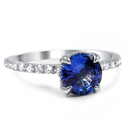 Custom Sapphire with Diamond Gallery Ring | Brilliant Earth
