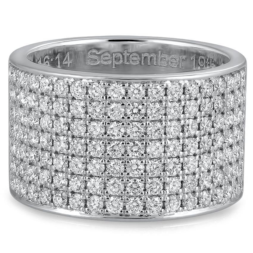Custom Seven Row Split-Prong Diamond Ring