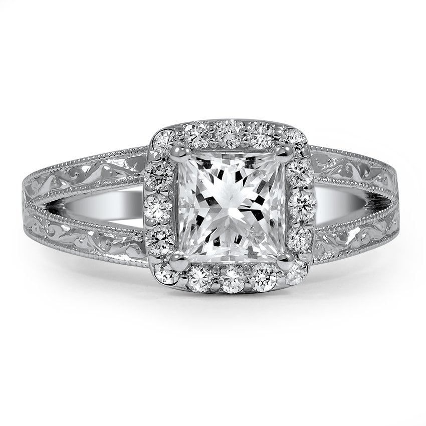 Custom Split-shank Adorned Halo Diamond Ring