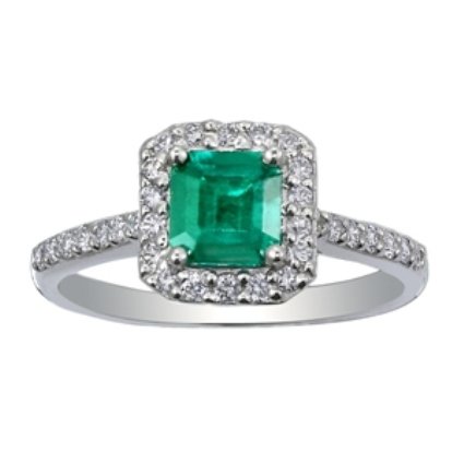 Custom Fancy Diamond & Emerald Halo Ring | Brilliant Earth