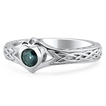 Custom Green Sapphire Claddagh Ring