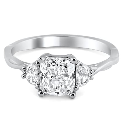 Custom Half Moon Diamond Accent Ring