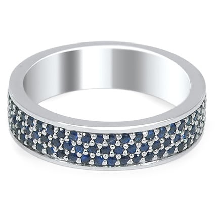 Custom Pave Multi-Row Sapphire Wedding Band