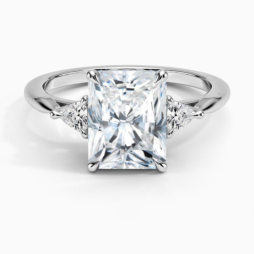 Princess Trillion Diamond Engagement Ring 14K White Gold 1.95 TDW - Ruby  Lane