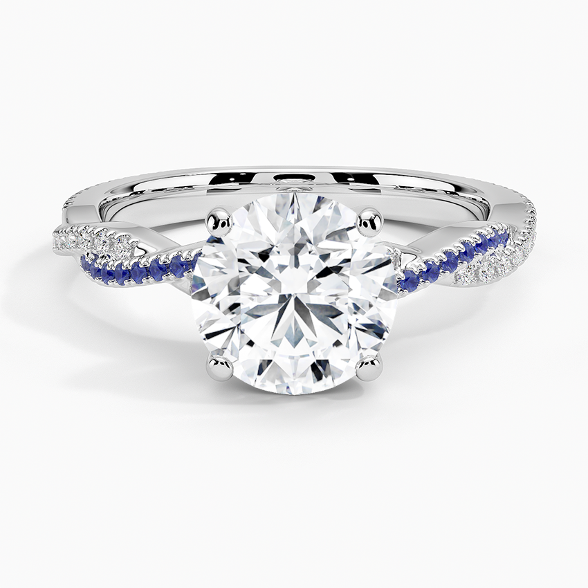 Petite Luxe Twisted Vine Sapphire and Diamond Ring (1/8 ct. tw.) in Platinum