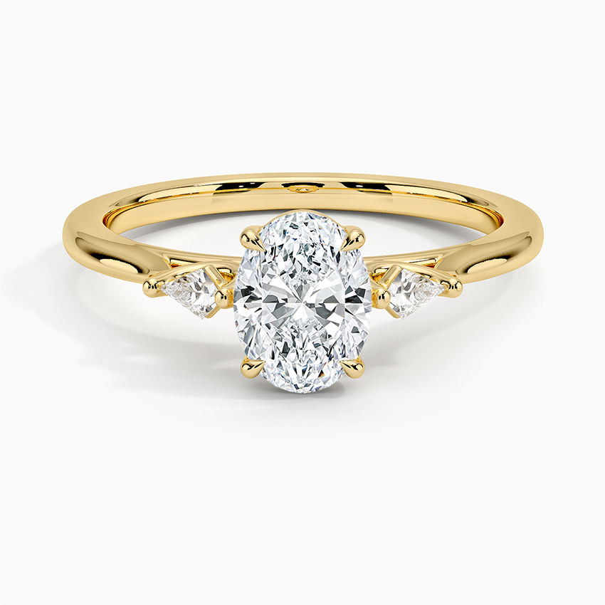 18K Yellow Gold Petite Cometa Perfect Fit Three Stone Diamond Ring