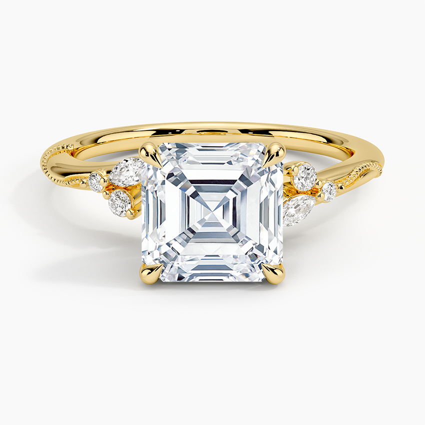 Round Moissanite Ring Moissanite Alternative Engagement Ring 14K White Gold  Ring Round Shape - Camellia Jewelry