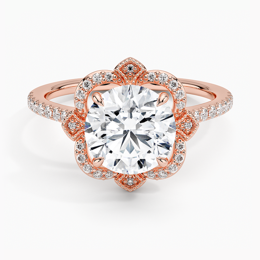 18kt rose gold Earth diamond ring