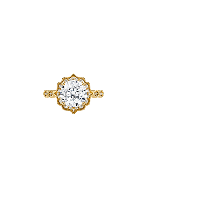 Cadenza Halo Diamond Ring in 18K Yellow Gold | Brilliant Earth