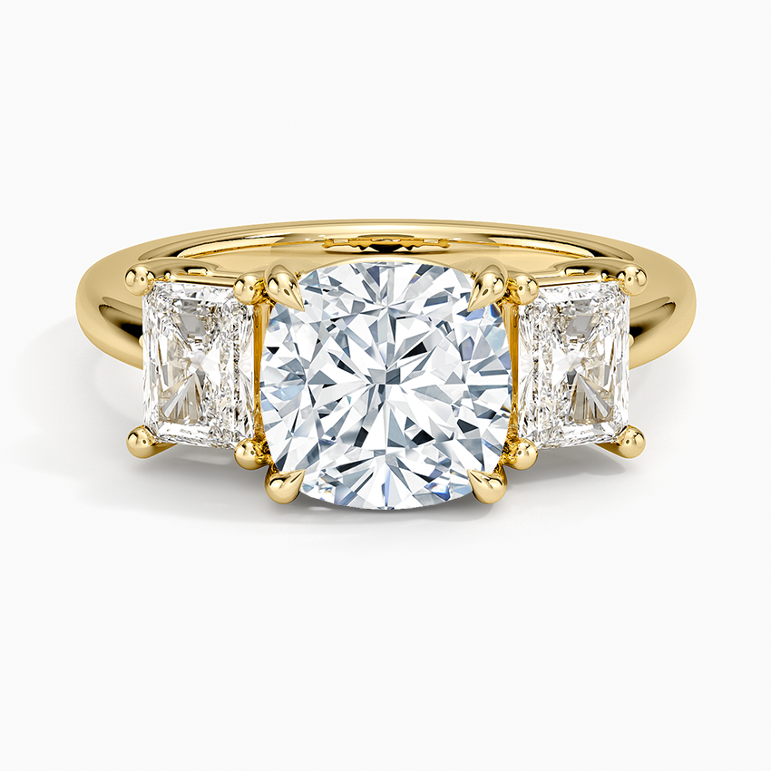 Yellow Gold Radiant Three-Stone Ring
