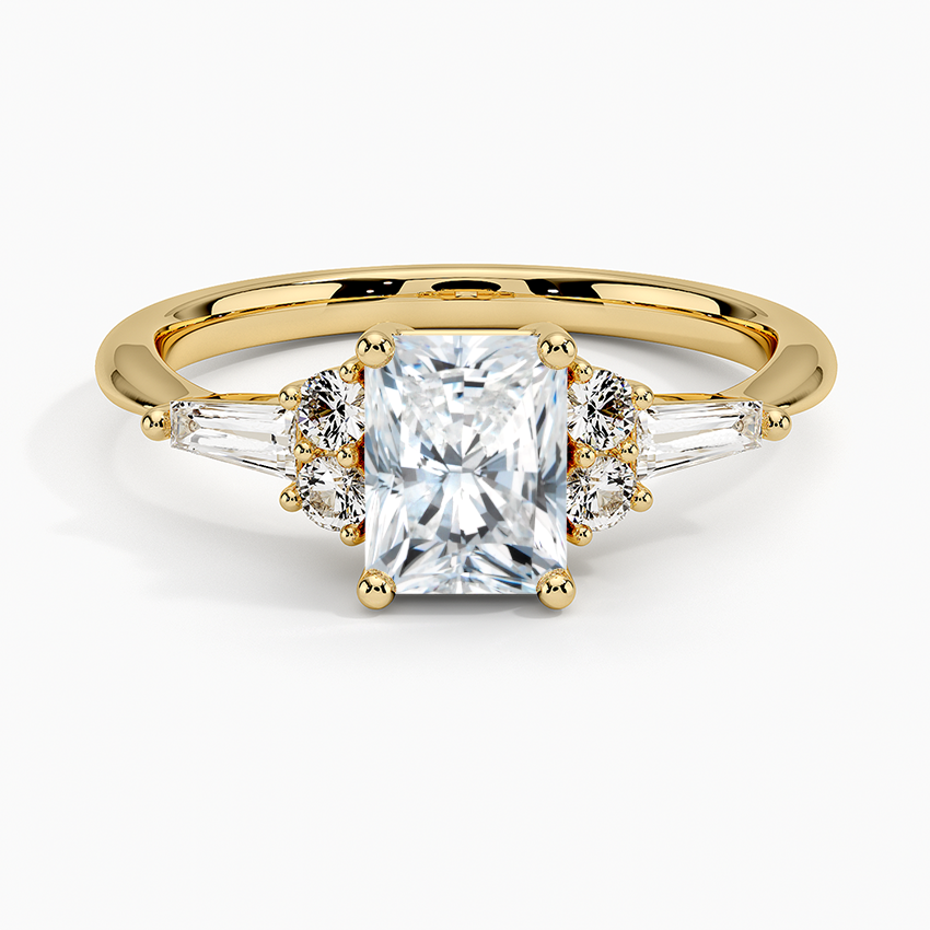 and | Round Tapered Ring Engagement Yvonne Baguette