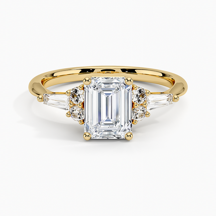 Round and Tapered Baguette Engagement Ring | Yvonne