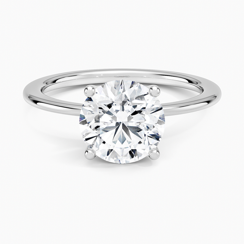 Aimee Solitaire Ring in 18K White Gold