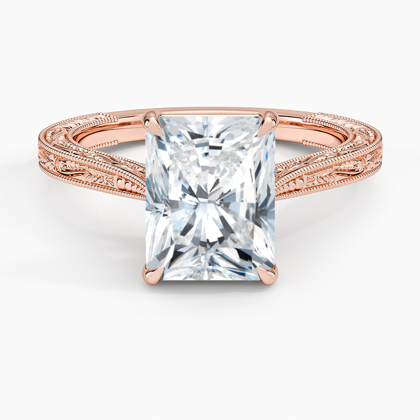 14K Rose Gold Elsie Engraved Ring, large top view
