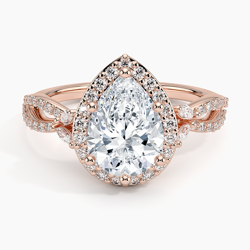 14K Rose Gold Luxe Willow Halo Diamond Ring (2/5 ct. tw.)
