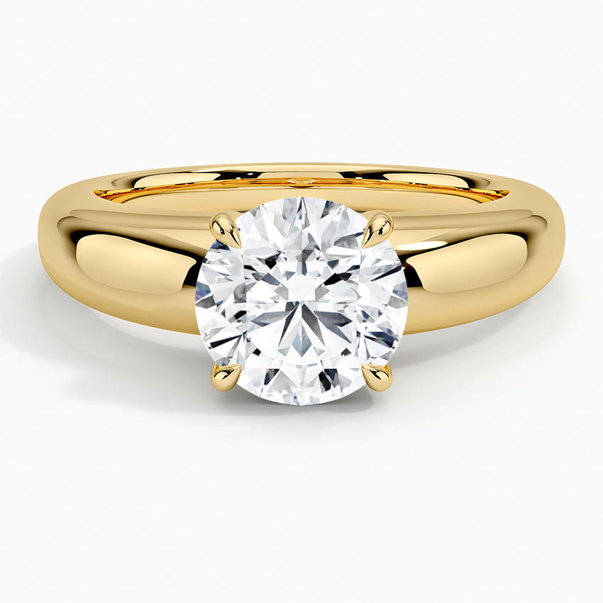 18K Yellow Gold Adrian Solitaire Ring, large top view