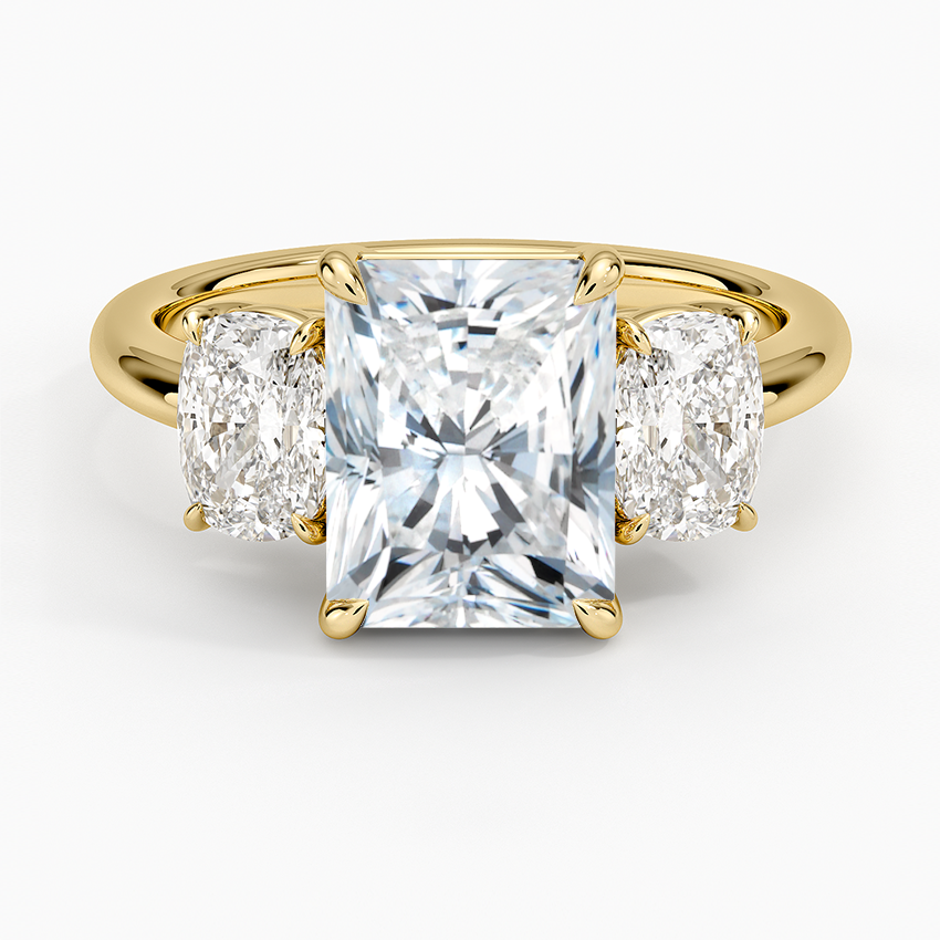 18K Yellow Gold Faye Elongated Cushion Three Stone Diamond Ring (1 ct. tw.)