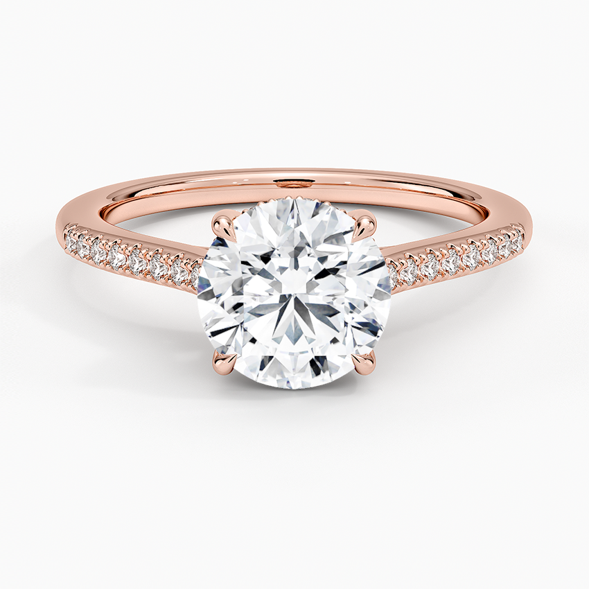 Lissome Half Coverage Diamond Ring in 14K Rose Gold