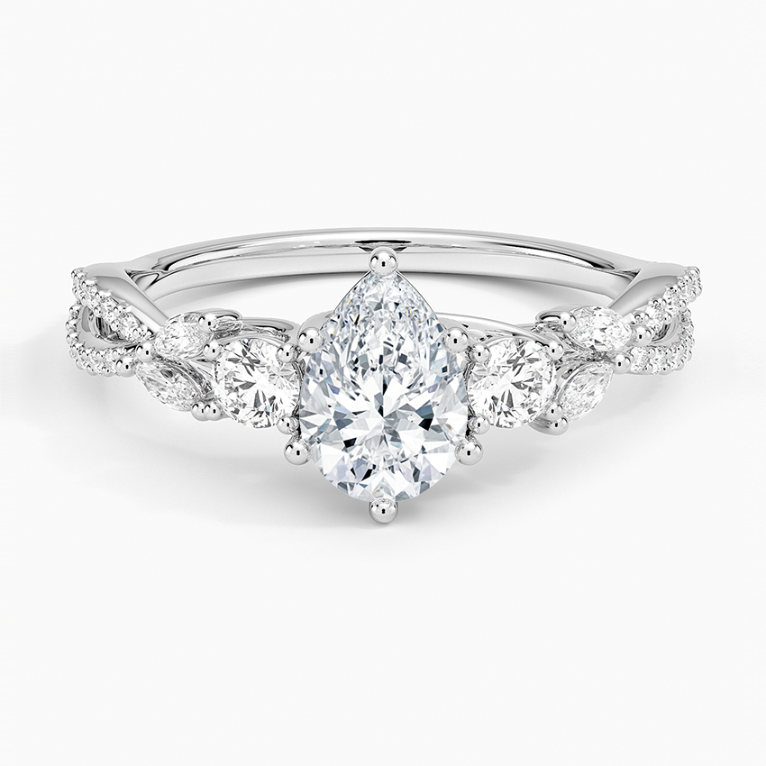 18K White Gold Luxe Willow Three Stone Diamond Ring (1/2 ct. tw.)