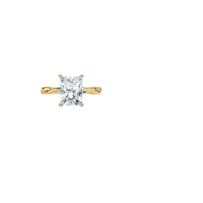 9ct Yellow Gold 0.33ct Simulated Diamond Heart Engagement Ring - Sizes J To S - UK Made