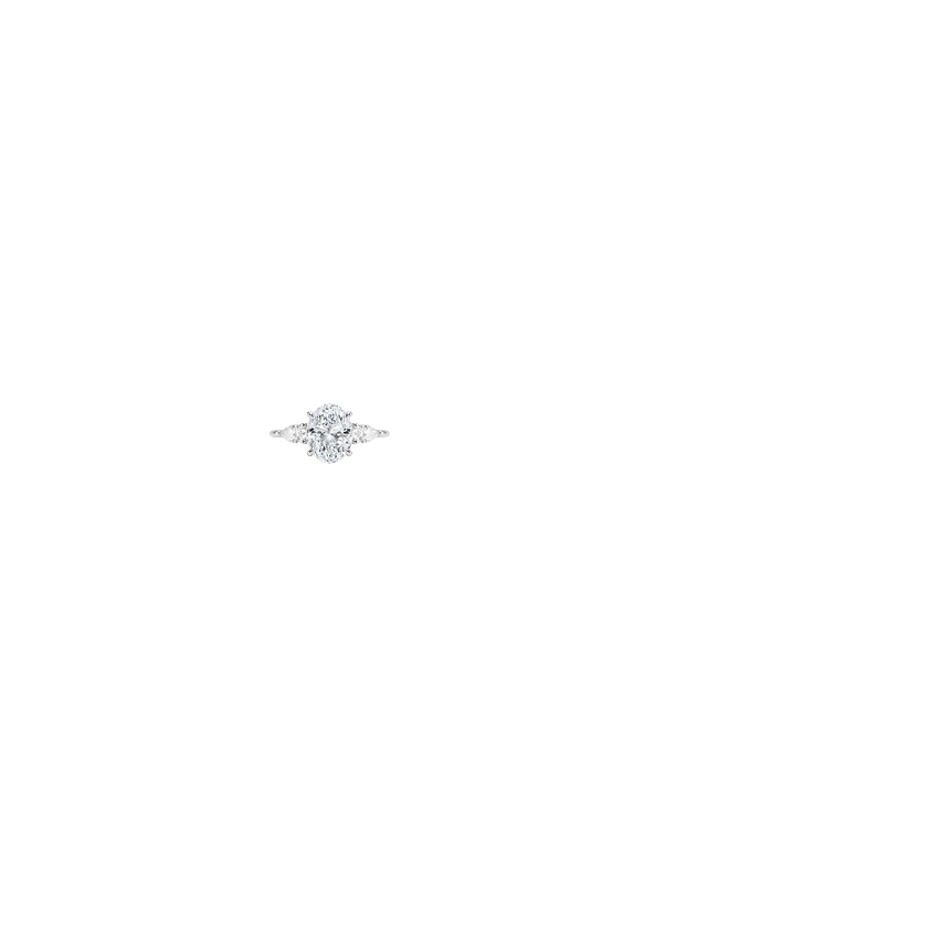 18K White Gold Adorned Opera Three Stone Diamond Ring (1/2 ct. tw.)