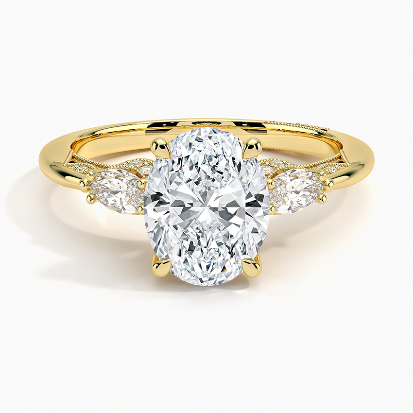 18K Yellow Gold Simply Tacori Three Stone Marquise Diamond Ring