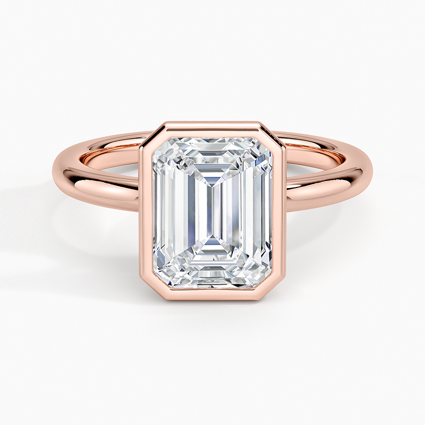 14K Rose Gold Julietta Bezel Solitaire Ring, large top view