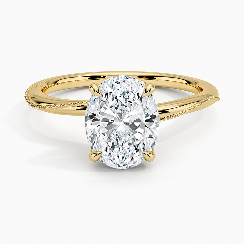 Milgrain solitaire store engagement ring