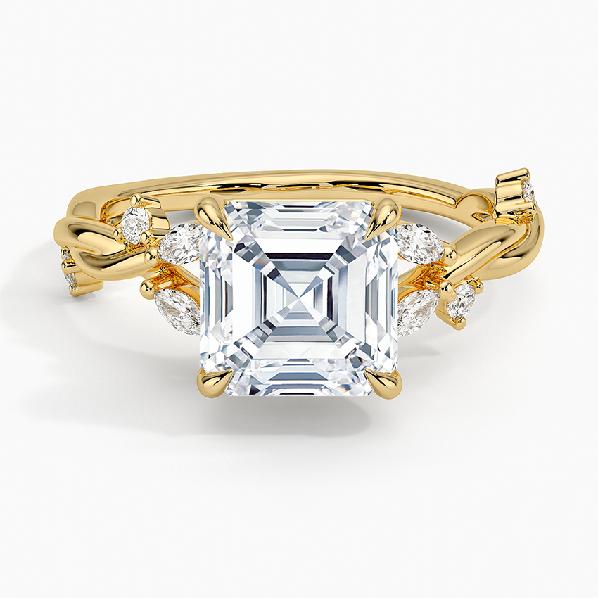 Azalea Twist Diamond Ring in 18K Yellow Gold | Brilliant Earth