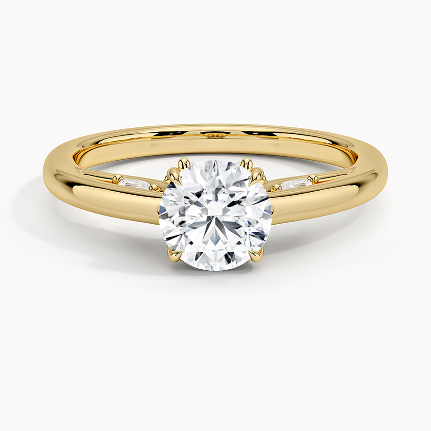 18K Yellow Gold Secret Garden Adorned Gallery Solitaire Ring (1/3 ct. tw.)