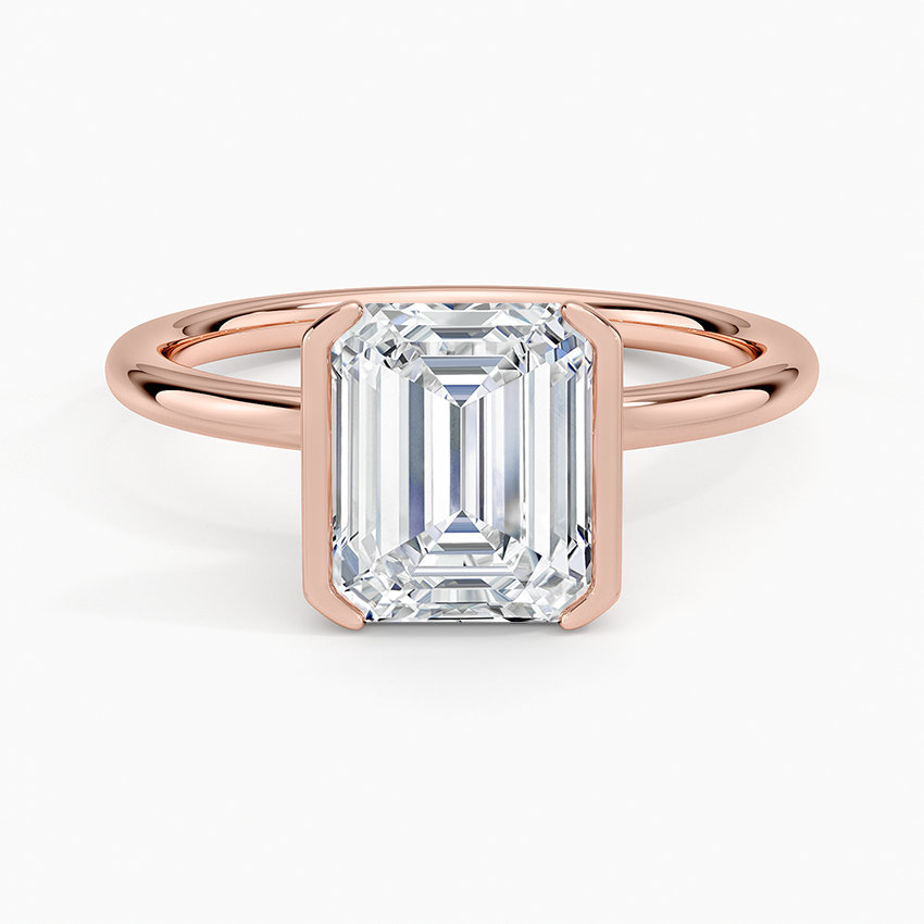 14K Rose Gold Annika Half Bezel Solitaire Ring