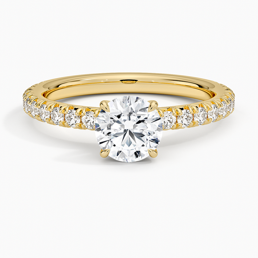 18K Yellow Gold Amelie Half-Coverage Diamond Ring