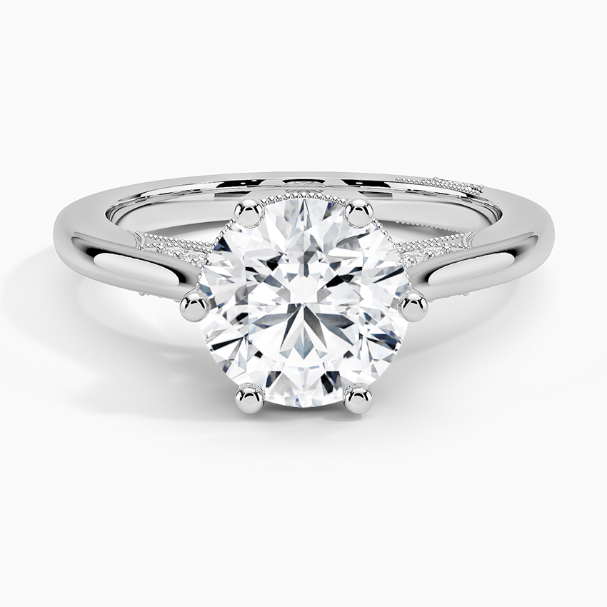 1/3 CT. T.W. Diamond Heart Crown Ring in 10K White Gold | Zales Outlet