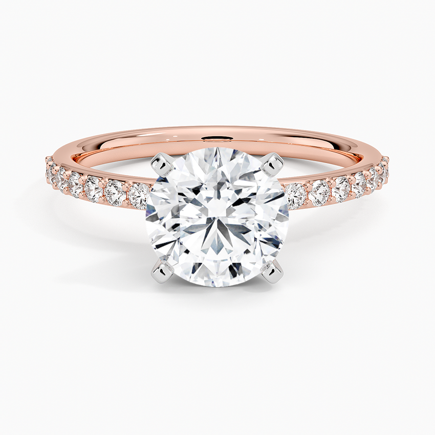14K Rose Gold Petite Shared Prong Diamond Ring (1/4 ct. tw.)