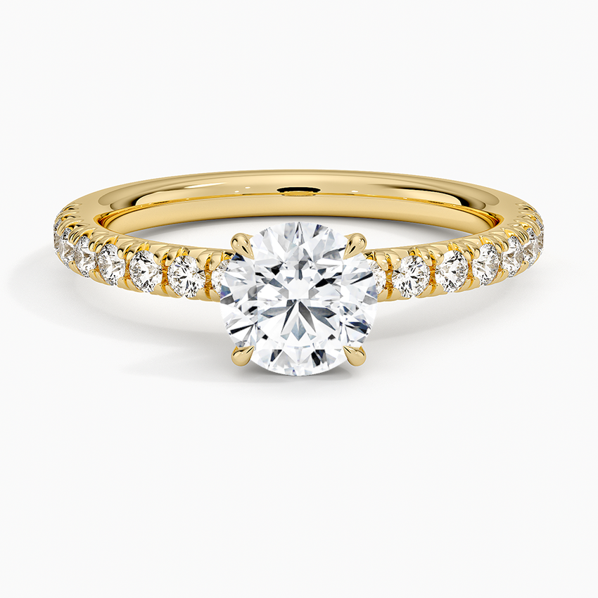 18K Yellow Gold Amelie Half-Coverage Diamond Ring