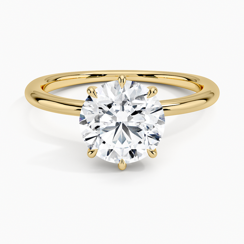 Yellow gold six sale prong solitaire setting