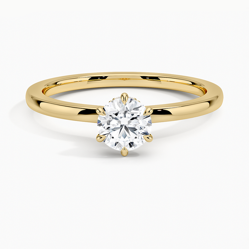 Glossy Twin Band 22k Gold CZ Ring w/ Solitaire | Cz ring, Yellow gold rings,  Cubic zirconia rings