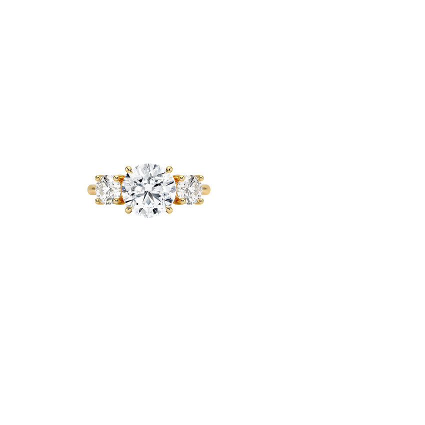 Luxe Selene Three Stone Diamond Ring (2/3 ct. tw.) in 18K Yellow