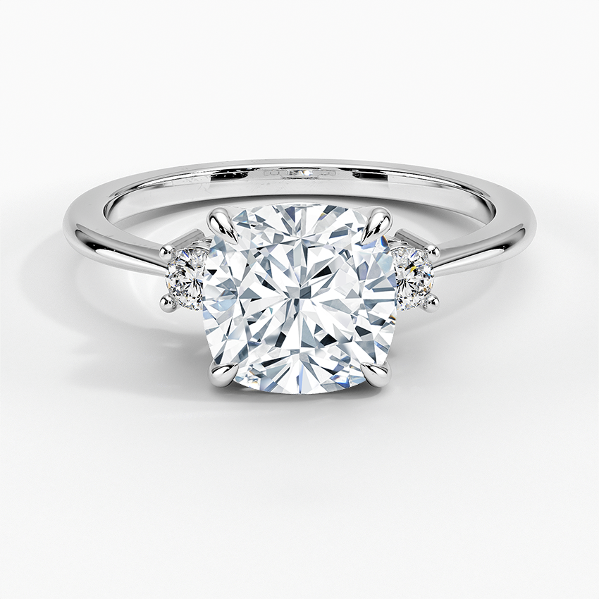 18K White Gold Petite Selene Three Stone Diamond Ring (1/10 ct. tw.)
