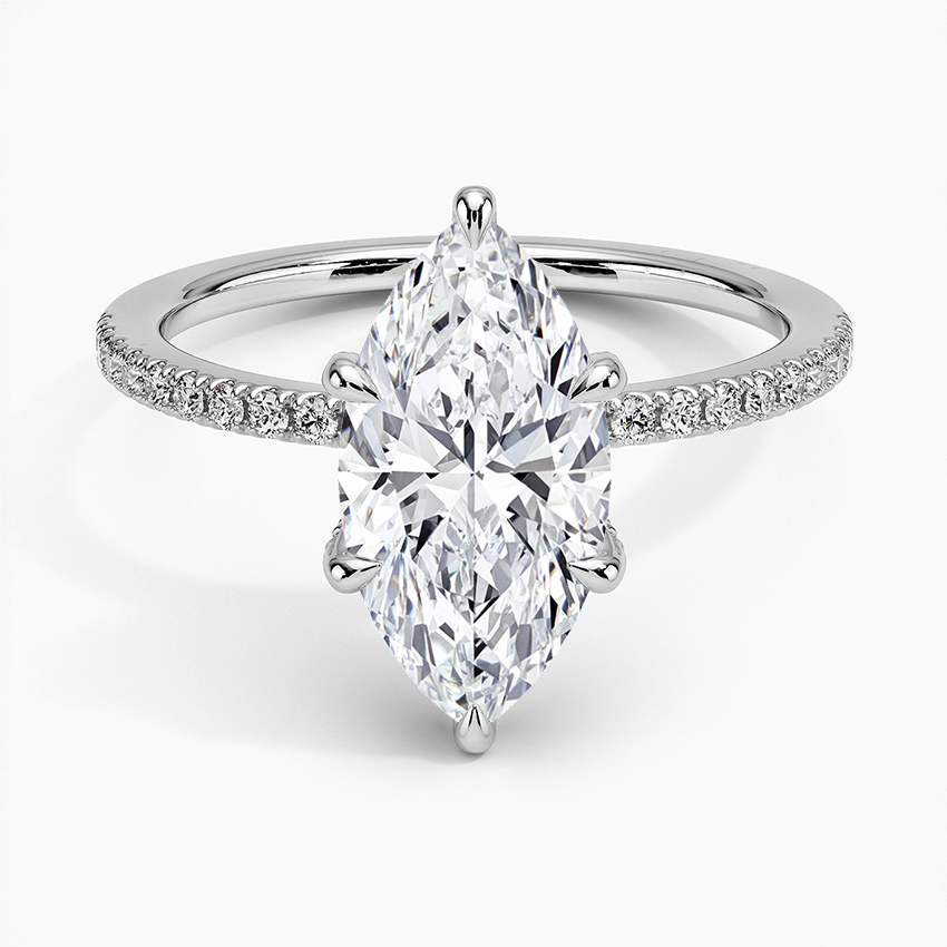 18K White Gold Viviana Half-Coverage Diamond Ring, large top view